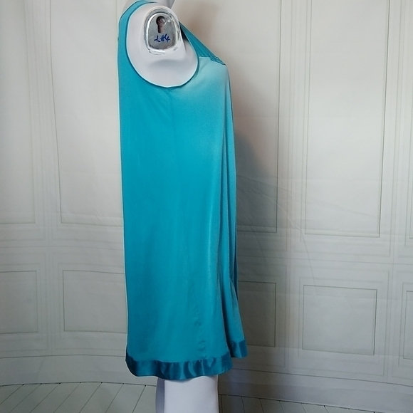 Vanity Fair Vintage Womens Size Small Sleep Gown / Slip Teal Blue Green - Picture 7 of 11